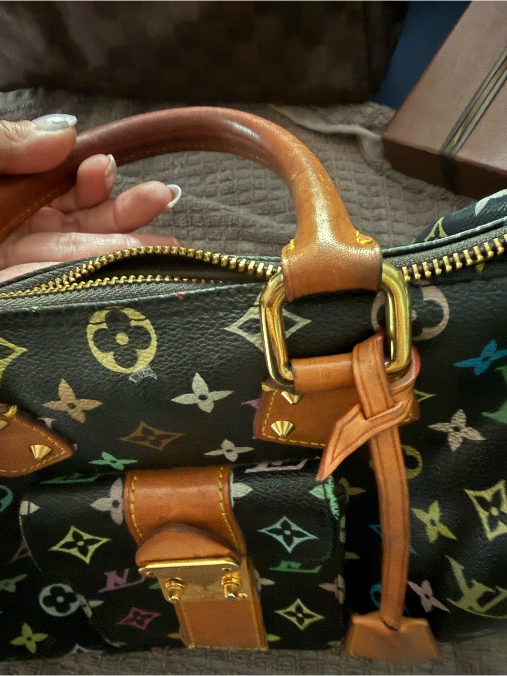 Authentic Louis Vuitton Murakami Black Multicolor Monogram Speedy 30 with tag - Picture 4 of 10